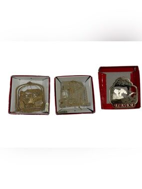 NEW State Ornaments in 24K Gold Flashed Brass Ornament Bundle ~ RARE